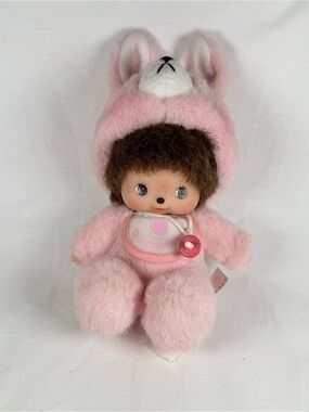 Monchhichi Bebichhichi Plush Doll Stuffed Toy Pink Sekiguchi 7"
